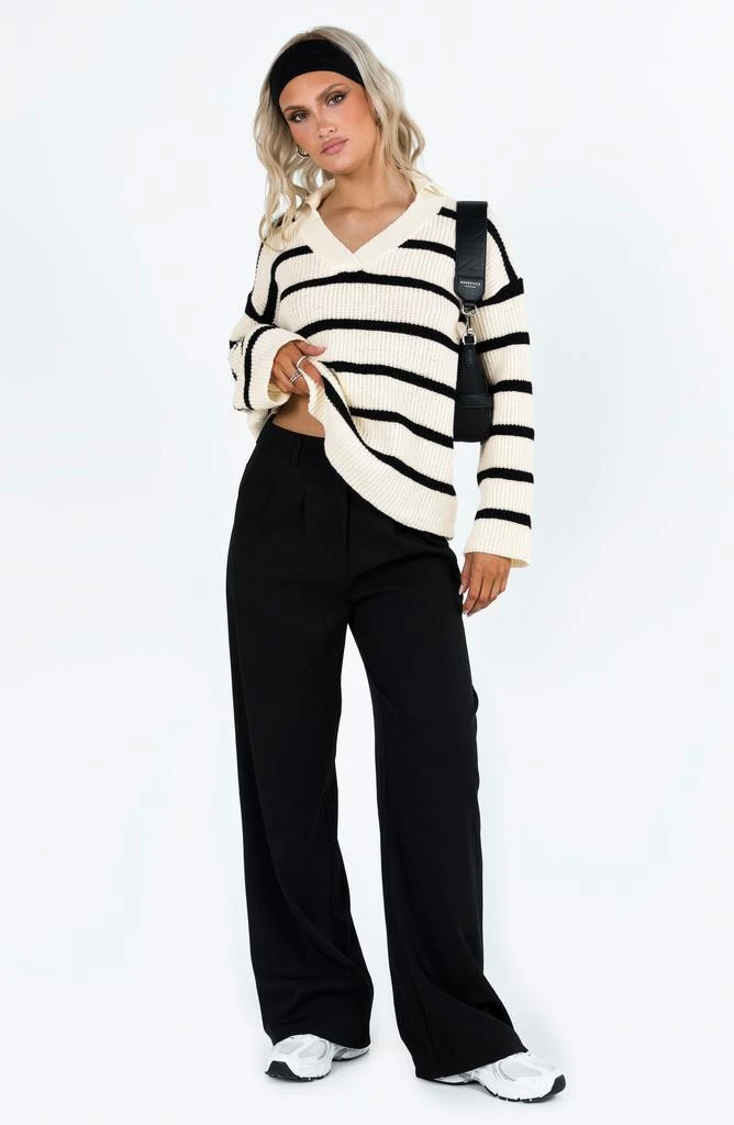 Princess Polly Stripe V-Neck Sweater 4