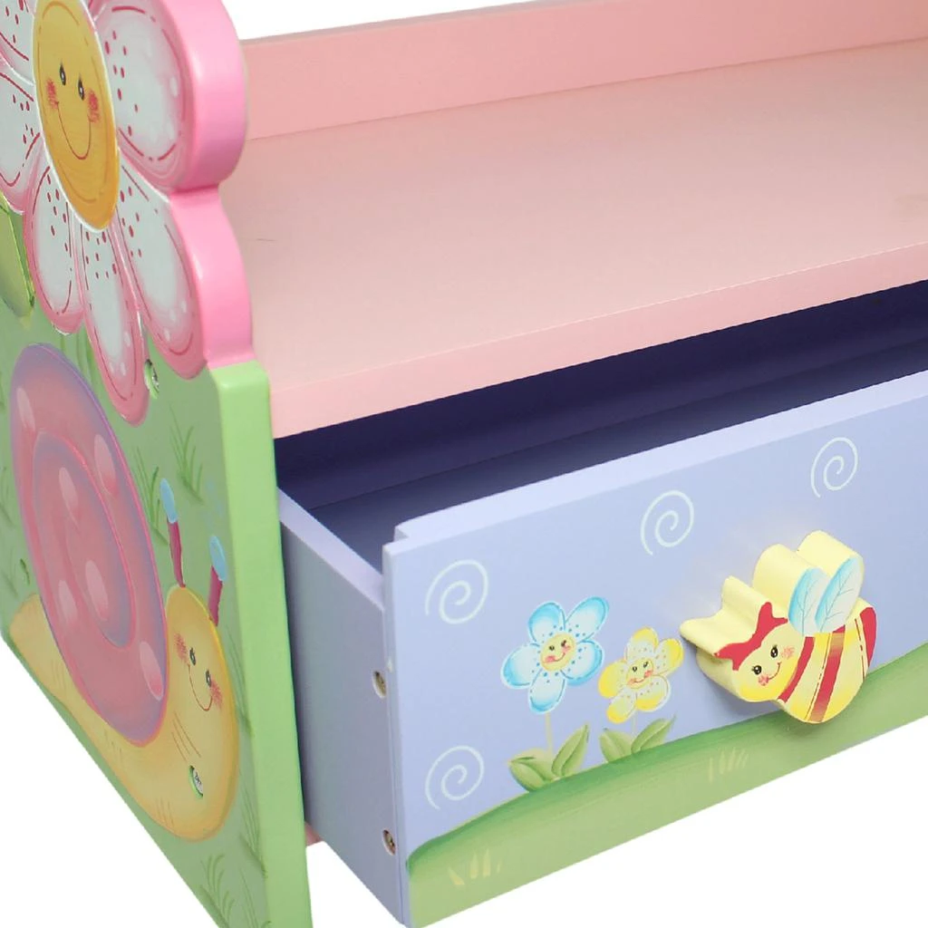 Teamson Kids Magic Garden Wooden Kids Bookcase | Hand Crafted & Painted | W-7500A 4