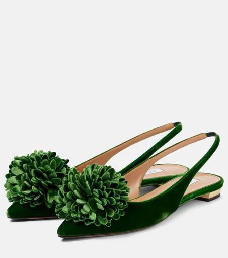 Aquazzura Couturier velvet slingback flats 4