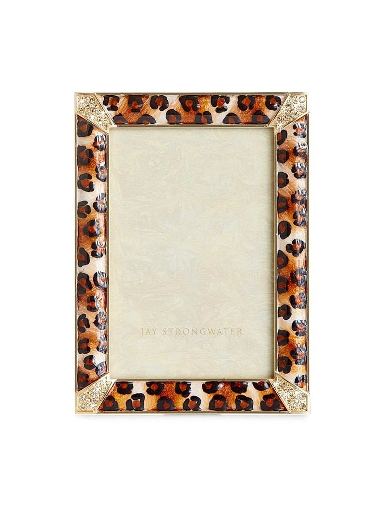 Jay Strongwater Leopard Spotted Pavé Corner Frame 1