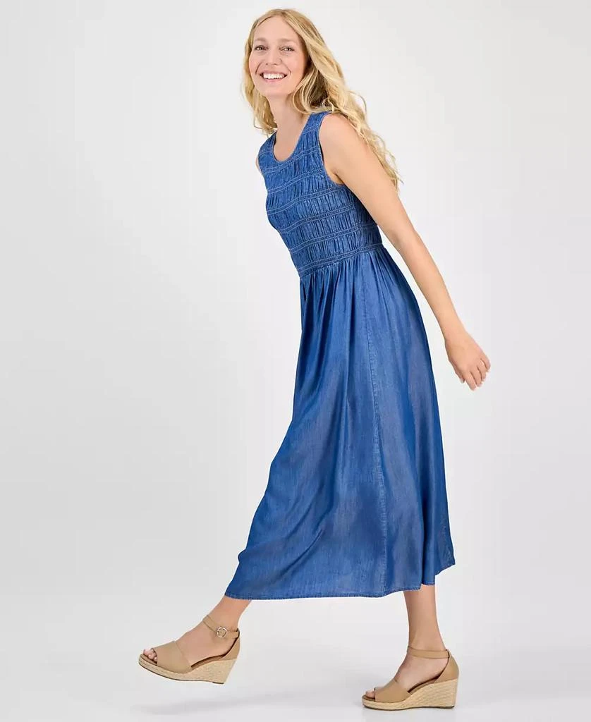 Style & Co Petite Smocked Sleeveless Round-Neck Midi Dress, Exclusively at Macy's 4