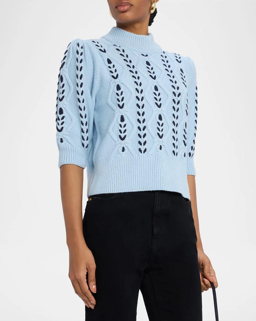 Rails Addy Laced Cable-Knit Mock Sweater 4
