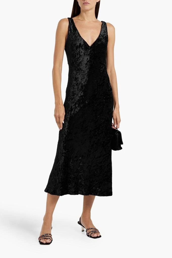 Vince Crushed-velvet midi slip dress 2