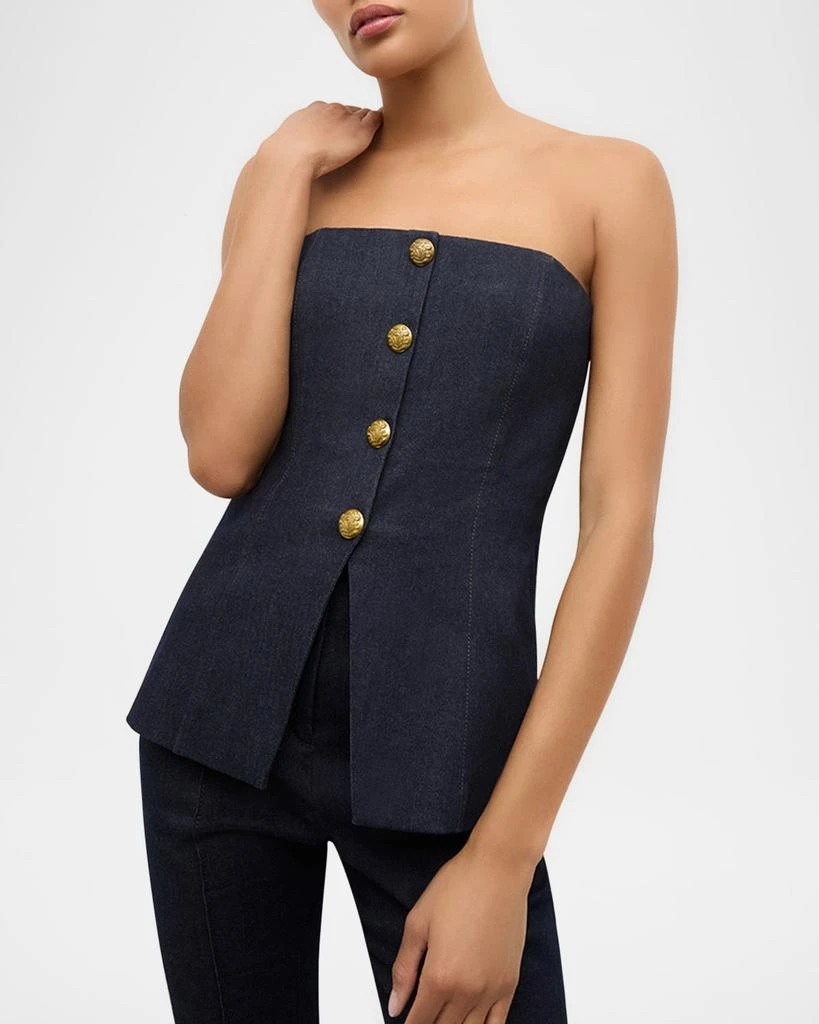 VERONICA BEARD Forman Strapless Denim Top 4