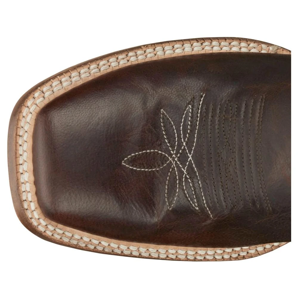 Tony Lama Luciano Embroidered Wide Square Toe Pull On Cowboy Boots 4