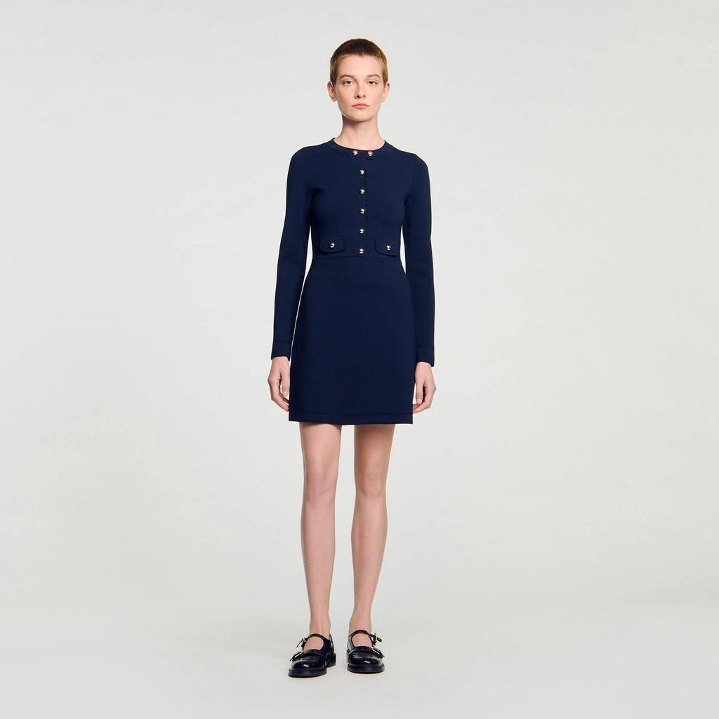 Sandro Mini button-up knit dress 1