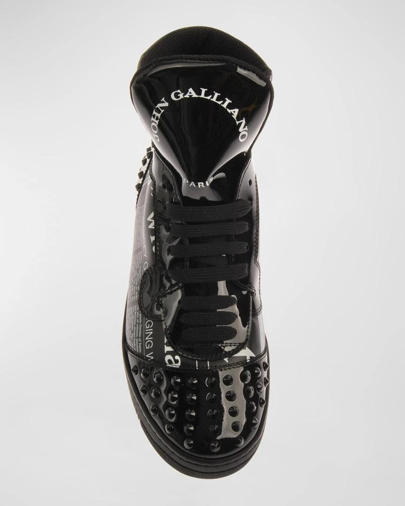 John Galliano Paris Men's Studded Gazette High-Top Sneakers 5