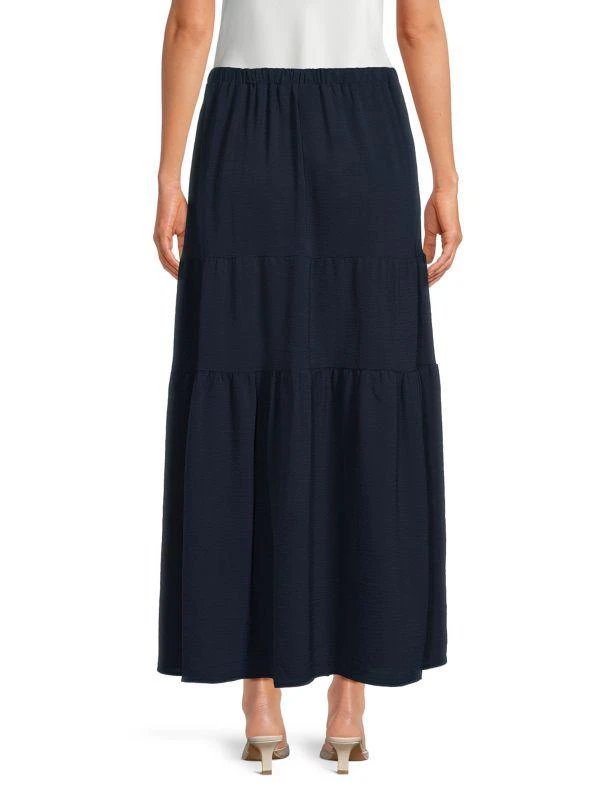 Bobeau Solid Tiered Maxi Skirt 2