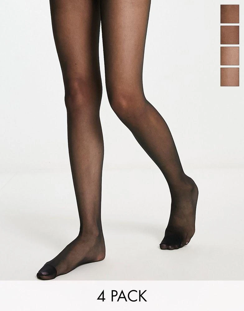 Lindex Lindex 4-pack 20 denier matt tights in black