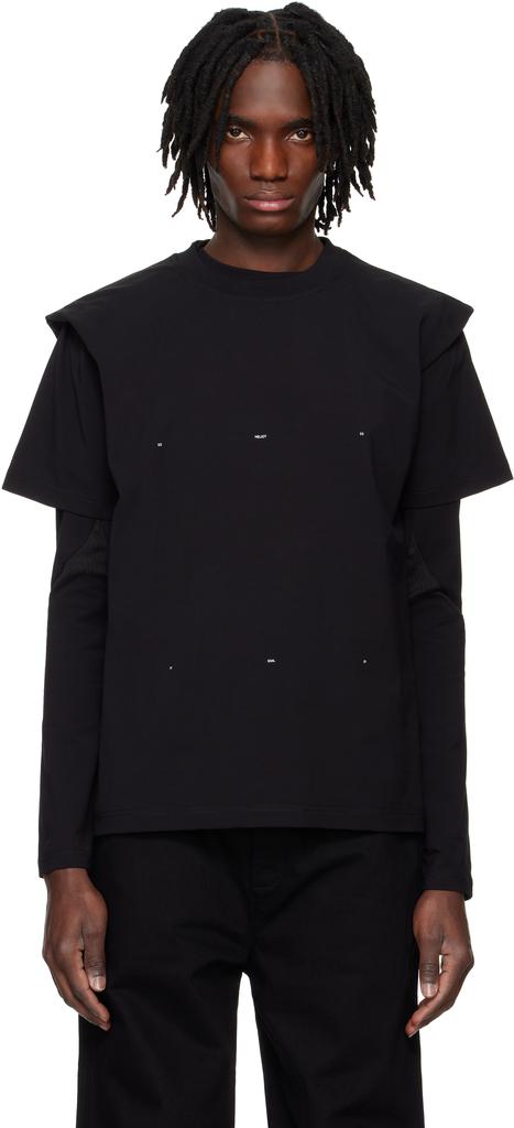 Heliot Emil Black Outline Logo T-shirt