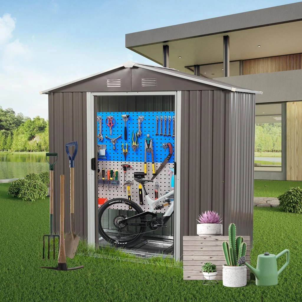Streamdale Furniture Streamdale 8FT X 4FT Outdoor Metal Storage Shed