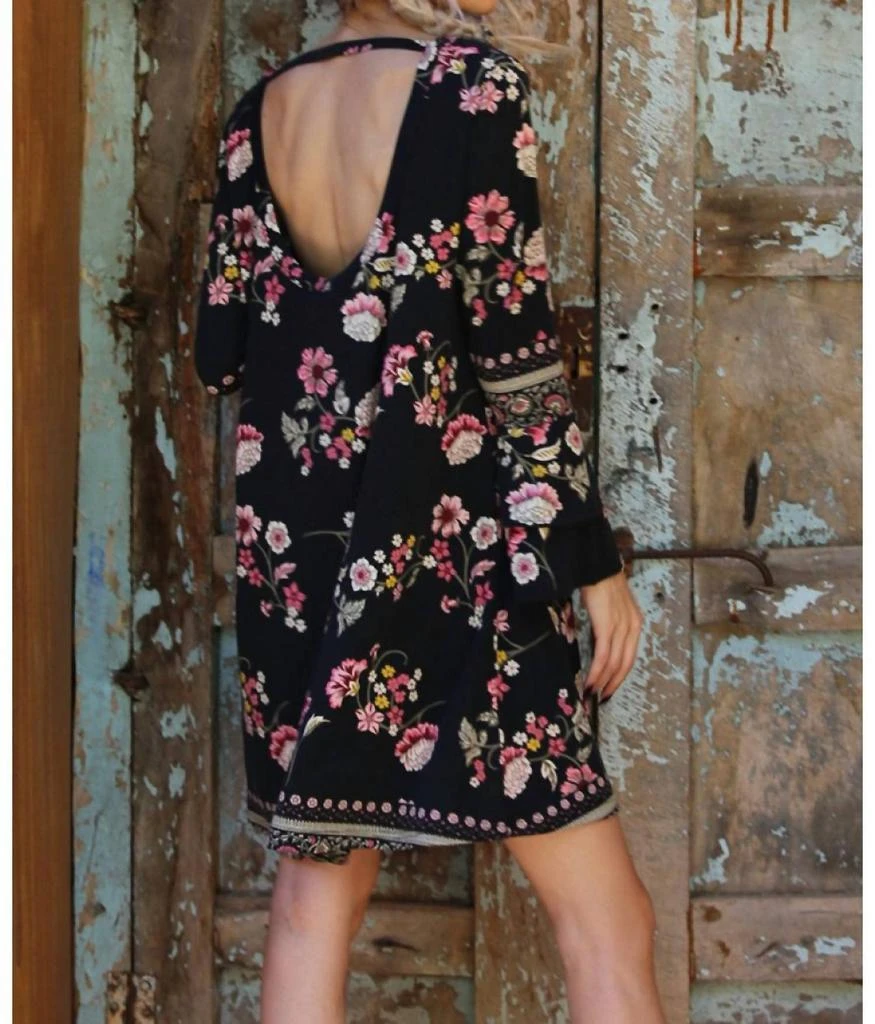 Angie Angie - Floral Double Ruffle Sleeve Open Back Dress 3