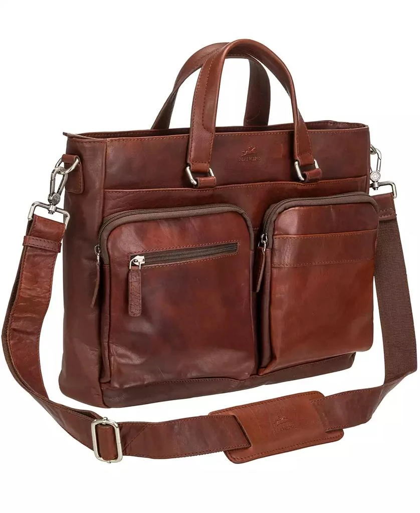 Mancini Leather Goods Men's Buffalo Single Compartment Briefcase for 14" Laptop 3