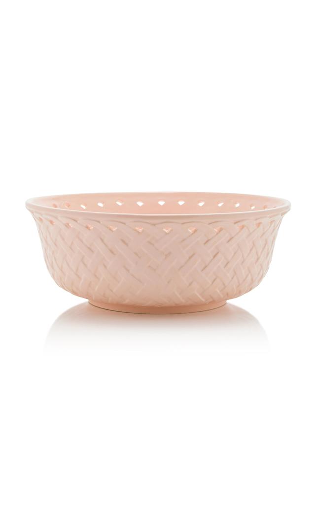 MoDA Moda Domus - Large Openwork Creamware Salad Bowl - Pink - Moda Operandi
