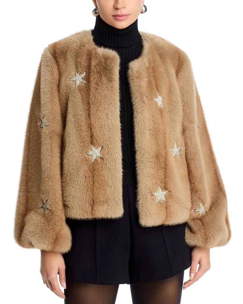 Cinq à Sept Mixed Star Faux Fur Jacket 1
