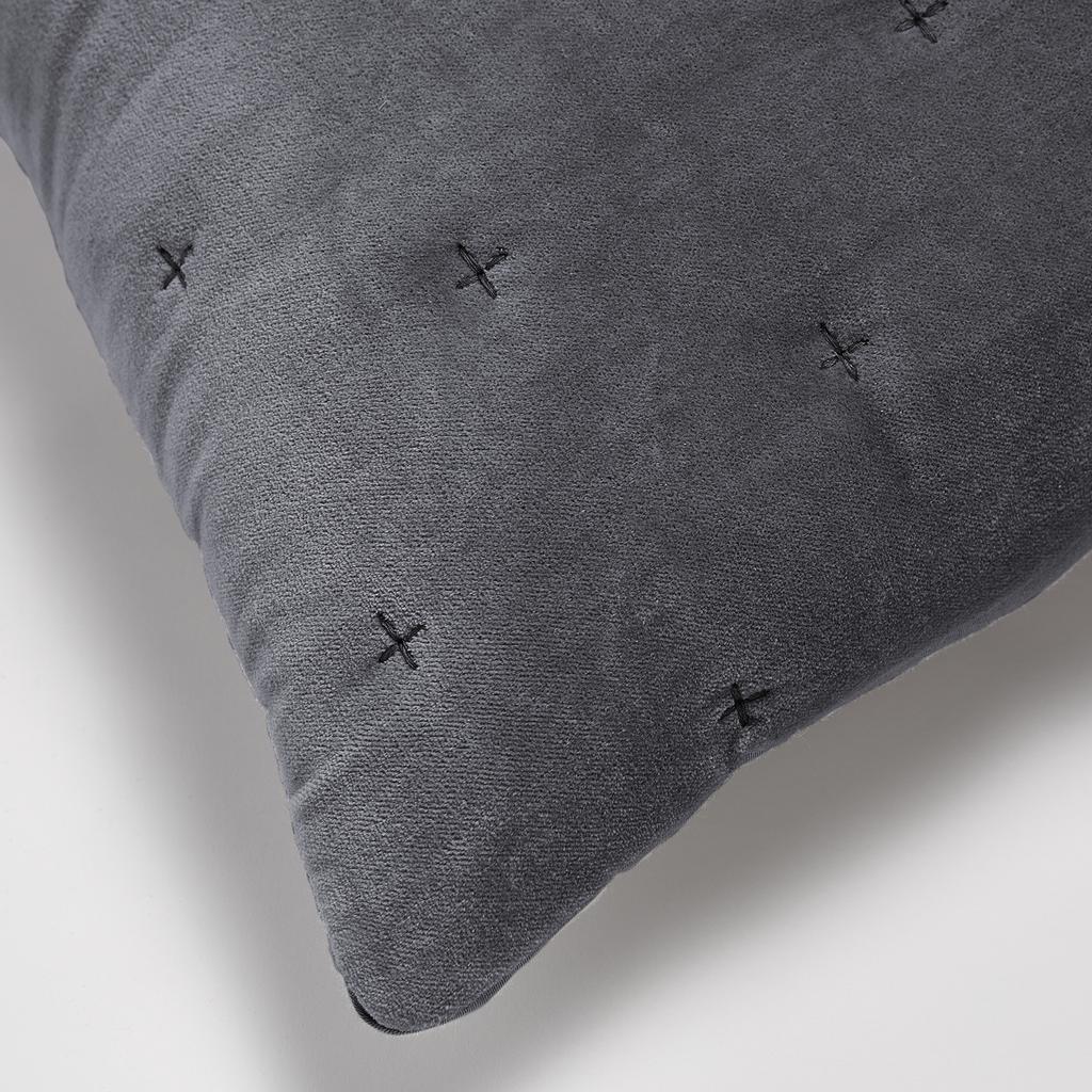 in homeware Cotton Velvet Cushion - Dark Grey - 50x50cm