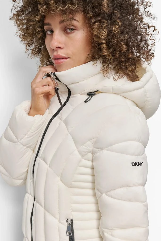 DKNY HOODED LIGHTWEIGHT PUFFER 4