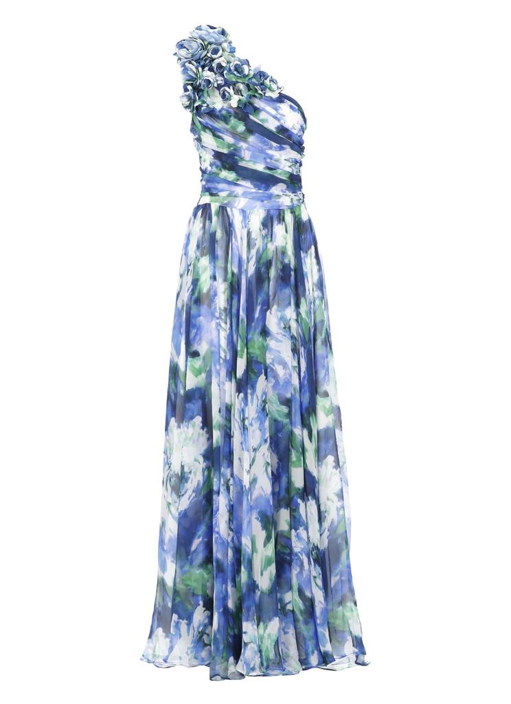 Costarellos Costarellos Floral One-Shoulder Maxi Dress