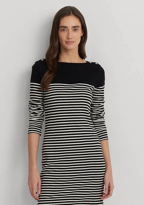 Ralph Lauren Ralph Lauren Women S Striped Cotton Boat Neck Dress 3