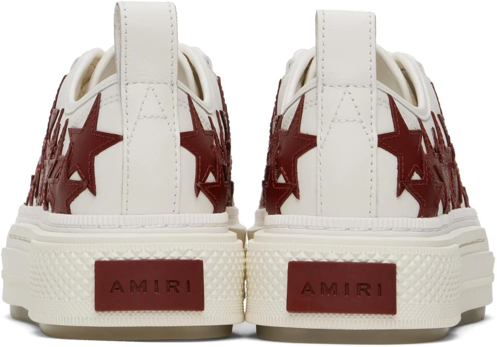 AMIRI White & Burgundy Stars Court Low Sneakers 2