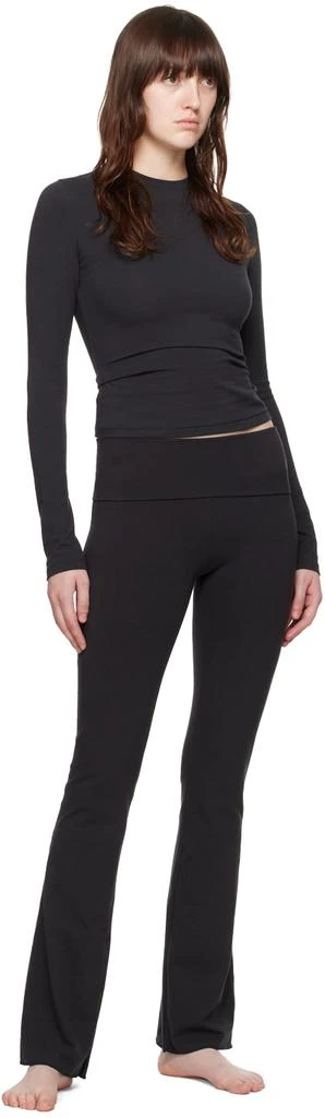 SKIMS Black Cotton Jersey Long Sleeve T-Shirt 4