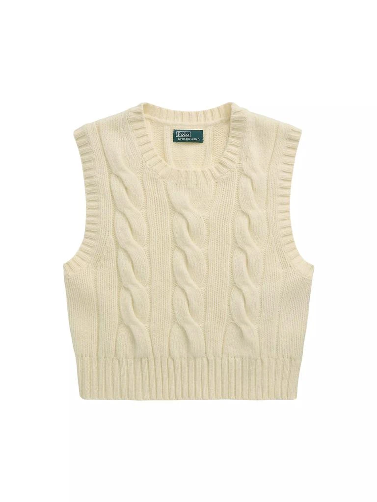 Ralph Lauren Wool-Cashmere Cable-Knit Crop Sweater 1