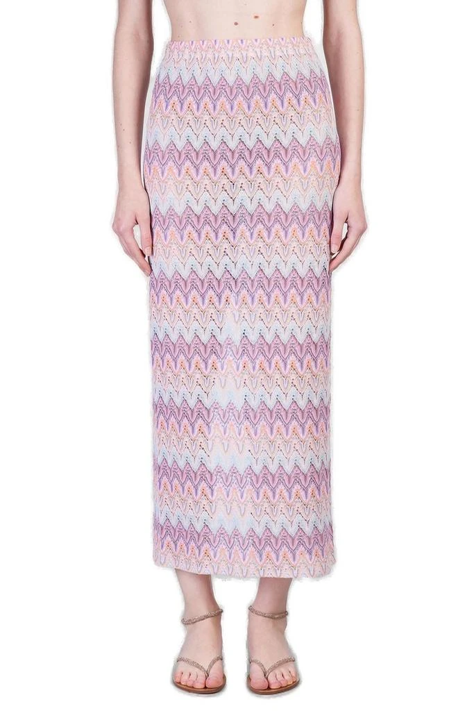 Mc2 Saint Barth Mc2 Saint Barth Pastel Chevron Pattern Caytlin Long Raschel Skirt 1
