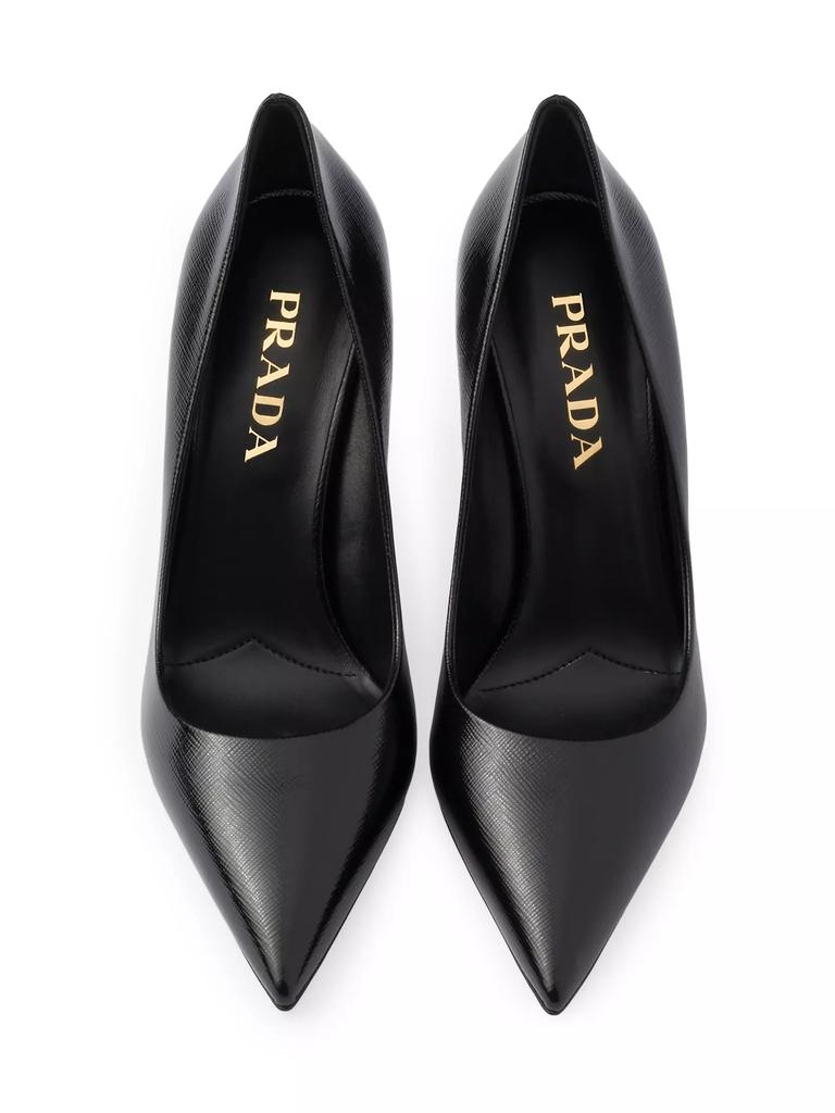 Store Prada black patent scrunch pointed toe pumps women's size 40 / 9.5