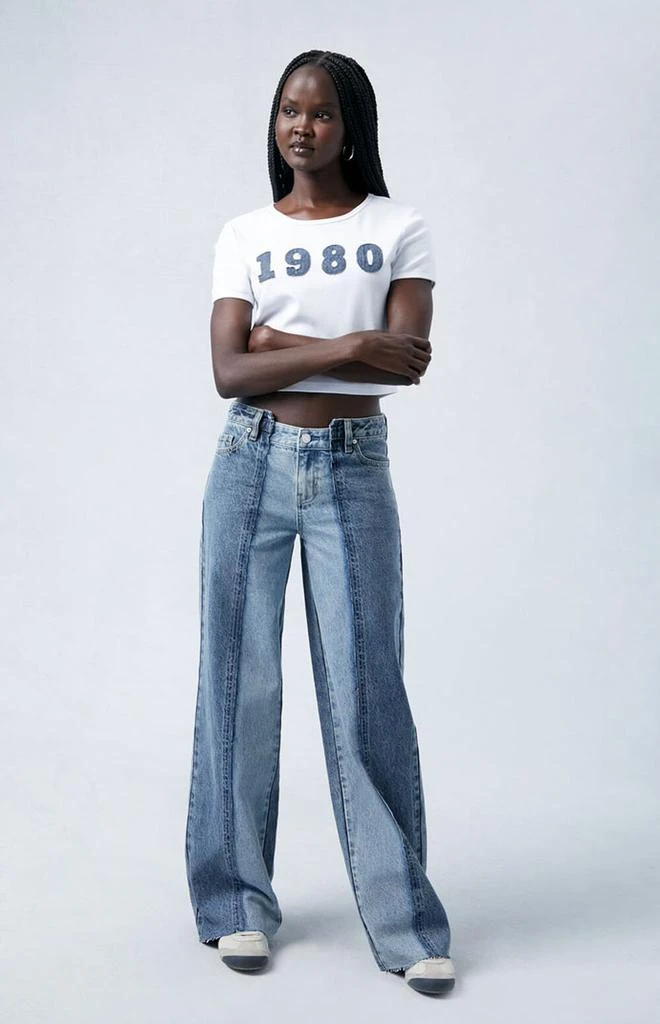 PacSun Eco Two-Tone Indigo Low Rise Baggy Jeans 2