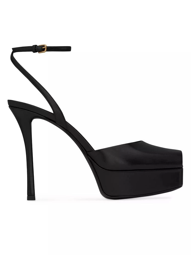 Yves Saint Laurent La Scandale Platform Sandals in Smooth Leather 1