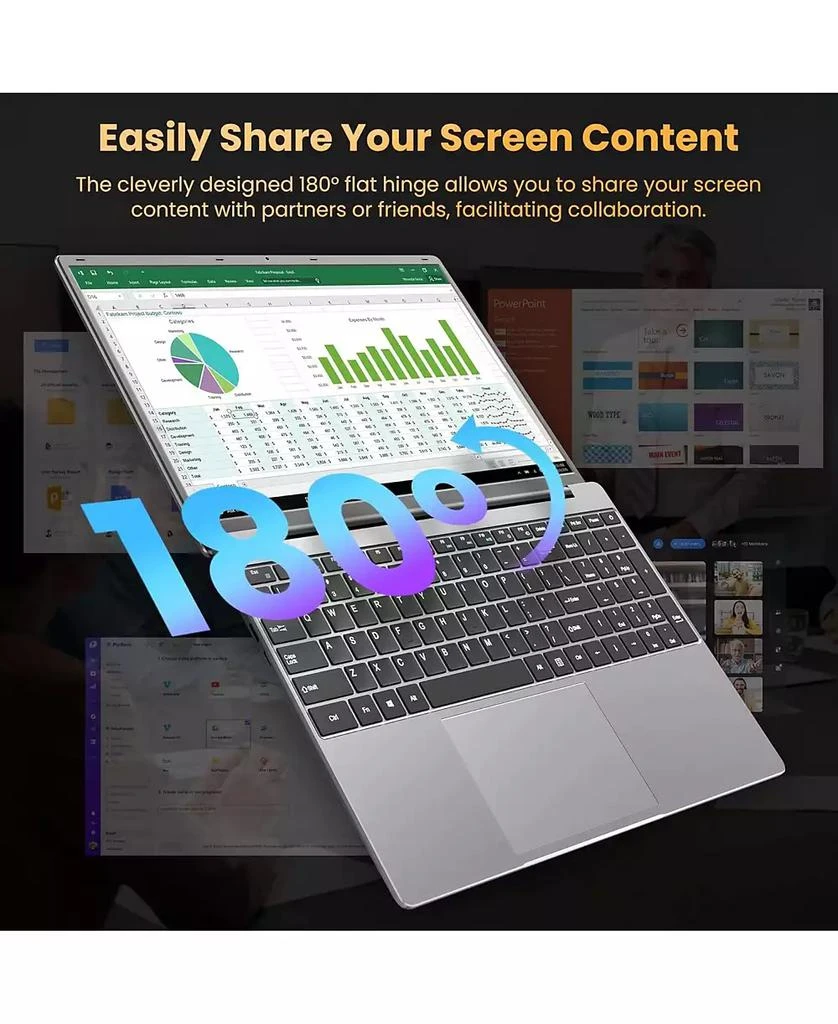 KUU Laptop, 12GB RAM 640GB ROM, Office 365-1 Year 5305U Processor, 15.6 Inch Computer, FHD IPS Screen, 38Wh Battery, 2 Stereo Speakers, USB3.0  2, HDMI 6