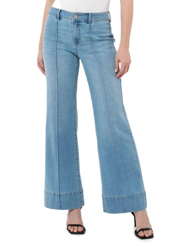 Seven7 Pintuck High-Rise Wide-Leg Jeans
