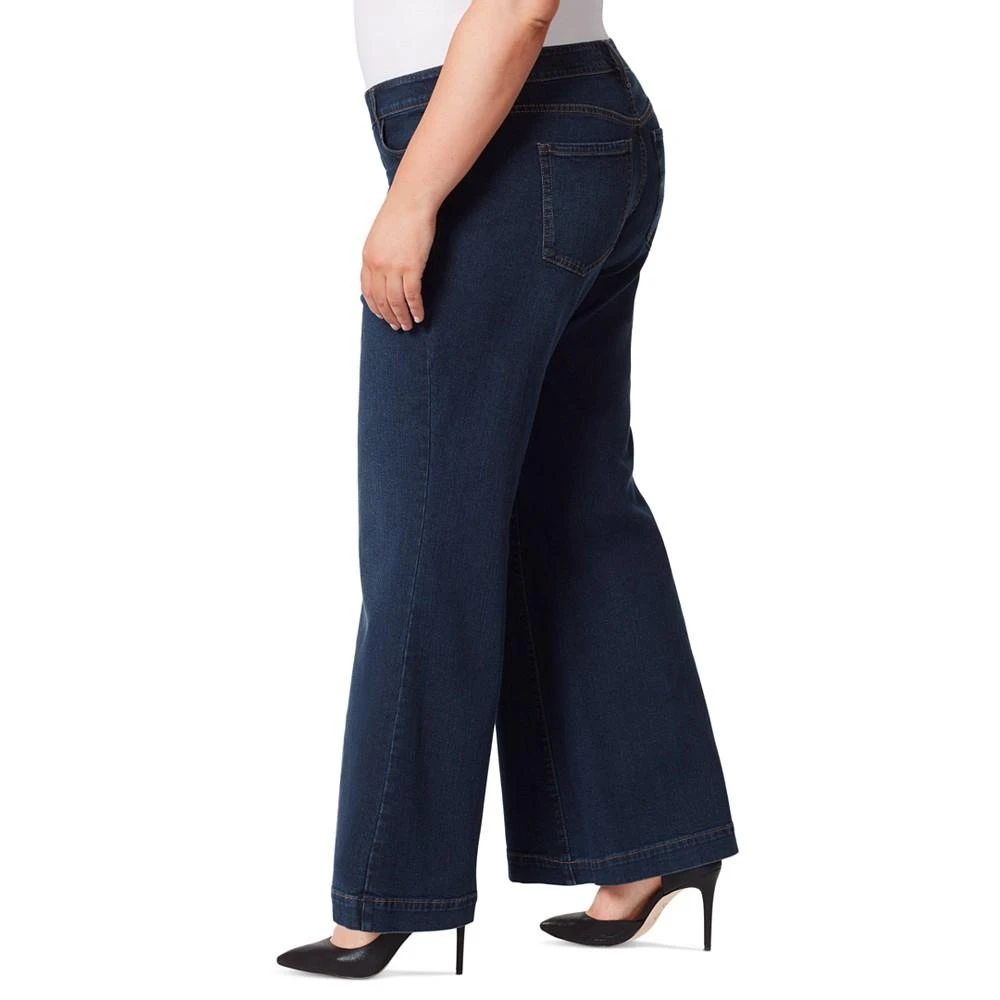 Jessica Simpson Trendy Plus Size True Love Trouser Wide-Leg Jeans 3