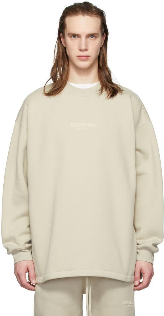 Essentials Beige Relaxed Crewneck Sweatshirt