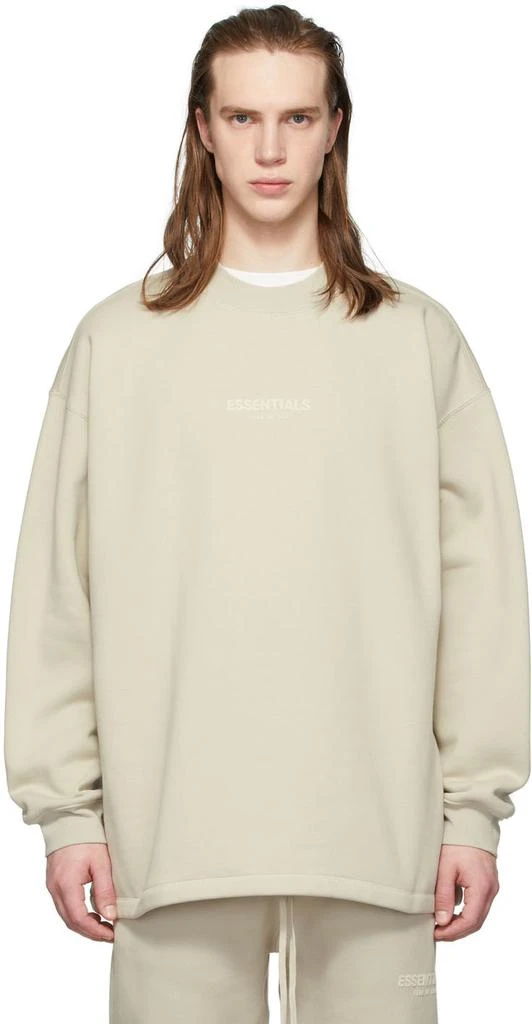 Fear of God ESSENTIALS Beige Relaxed Crewneck Sweatshirt 1