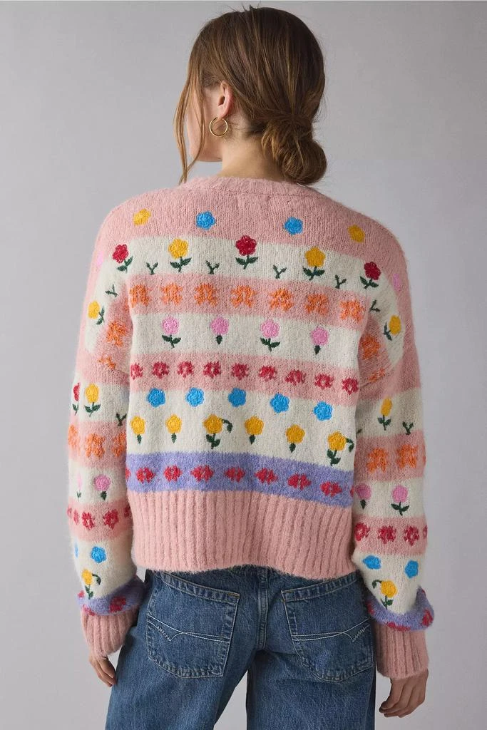 BDG BDG Becca Floral Embroidered Brushed Knit Oversized Cardigan 4