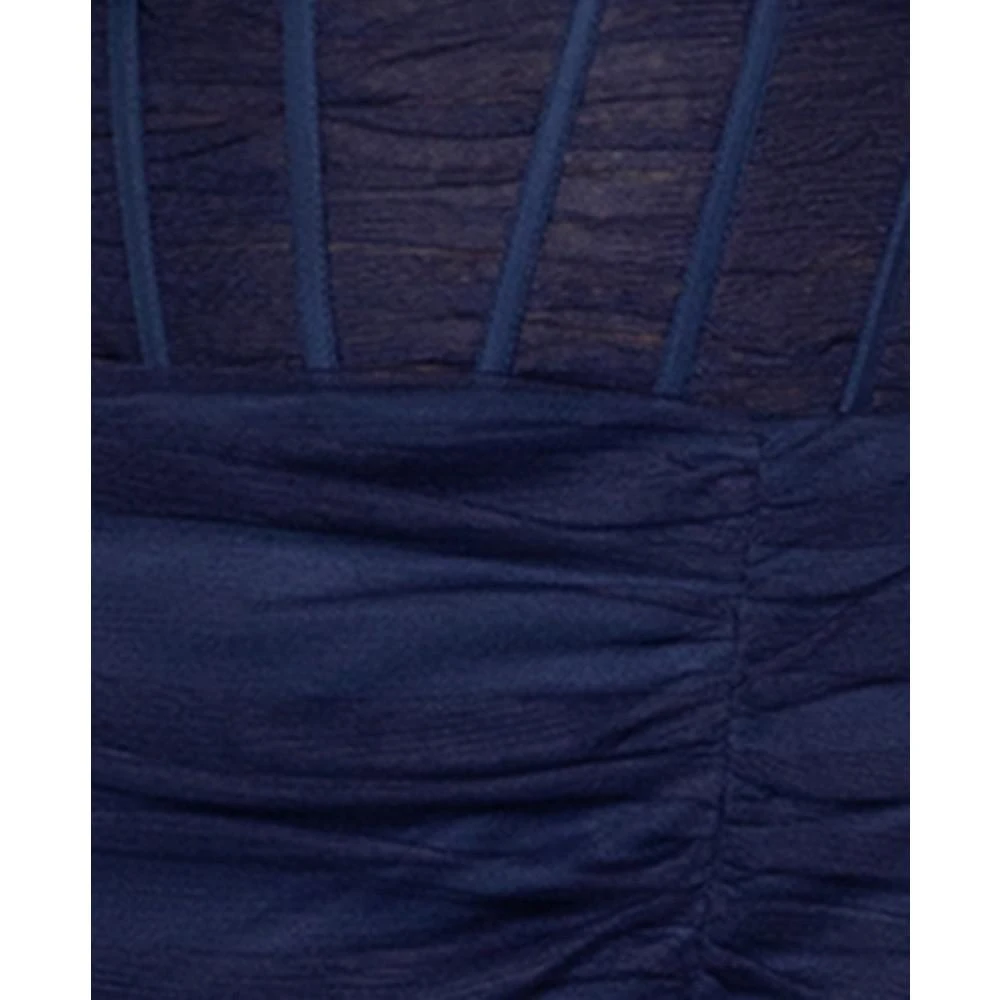 Blondie Nites Juniors' Mesh Corset-Detail Sheath Dress 5