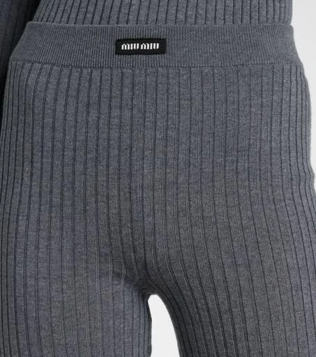 Miu Miu Ribbed-knit wool leggings 4