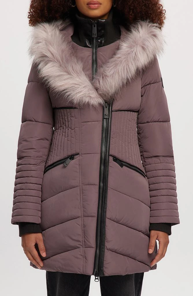 NOIZE Gigi Vegan Faux Fur Trim Quilted Parka 1