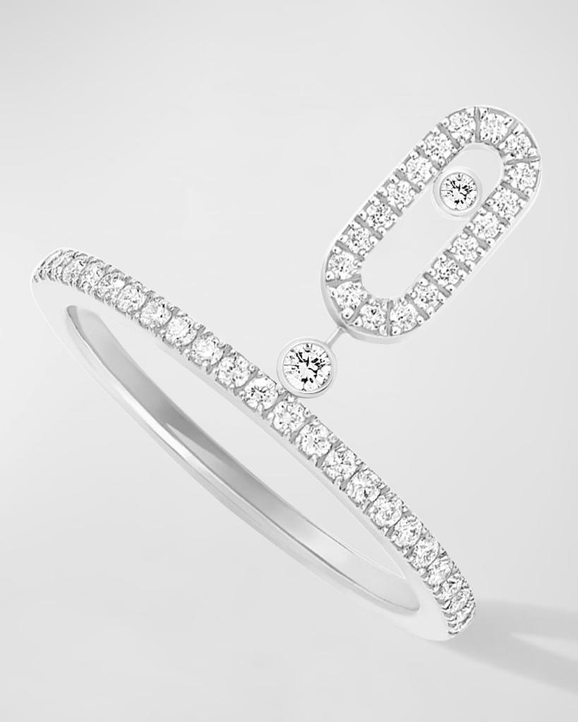 Messika Move Uno 18K White Gold Pavé Drop Diamond Ring