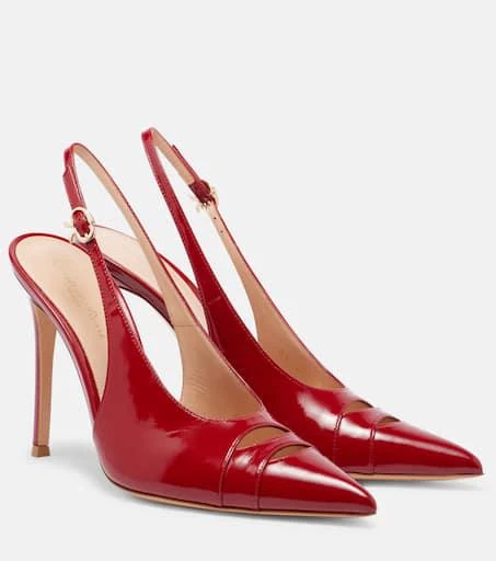 Gianvito Rossi 105 patent leather slingback pumps 1