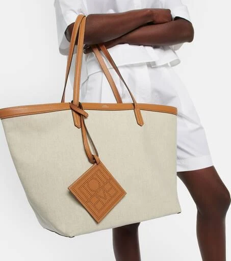 Totême Leather-trimmed canvas tote bag 3