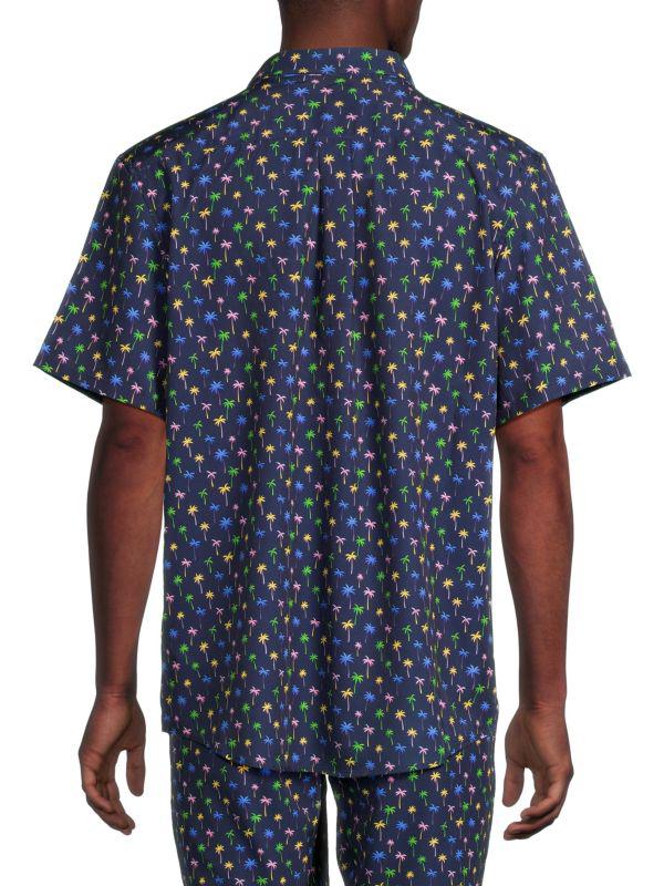 WeSC Oden ​Micro Palm Print Button-Front Shirt