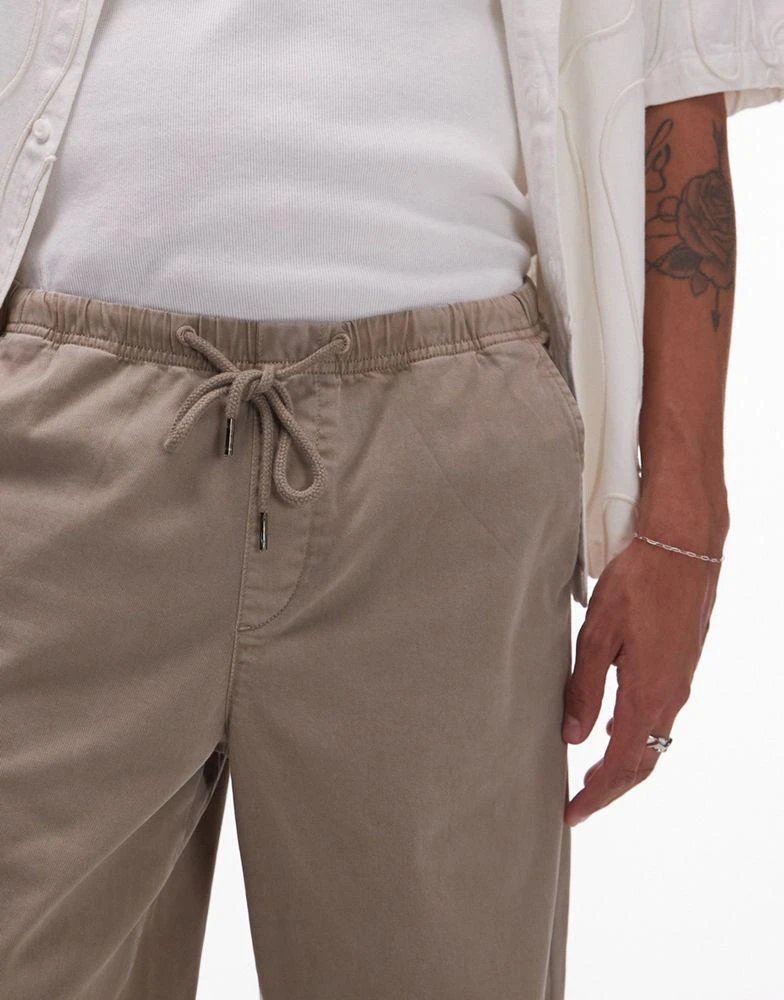 Topman Topman straight trousers in khaki 5