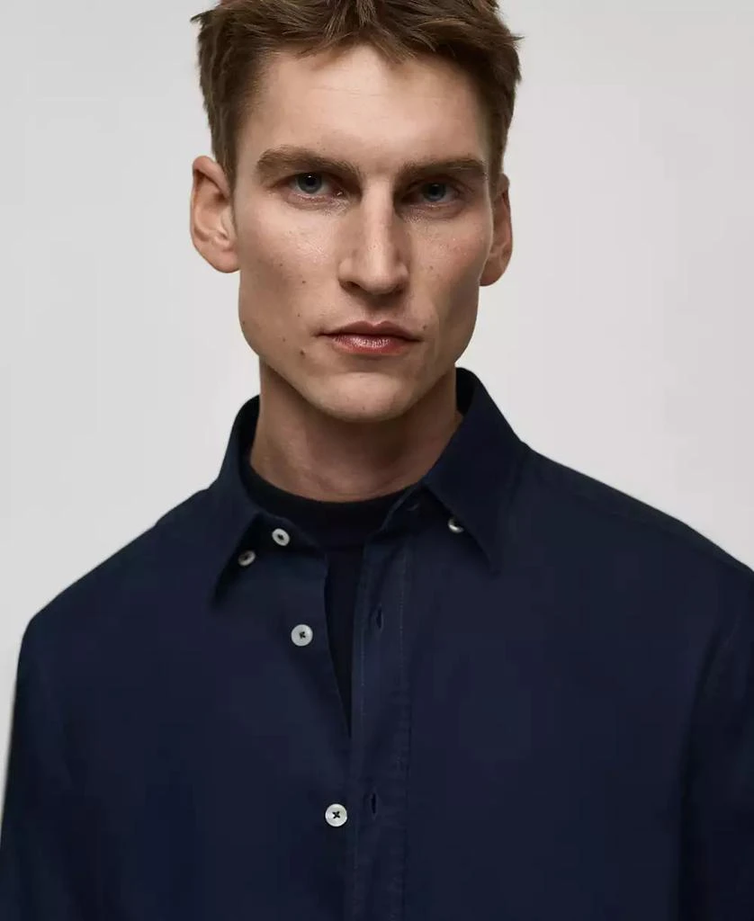 Mango Men's Slim-Fit Cotton Oxford Shirt 3