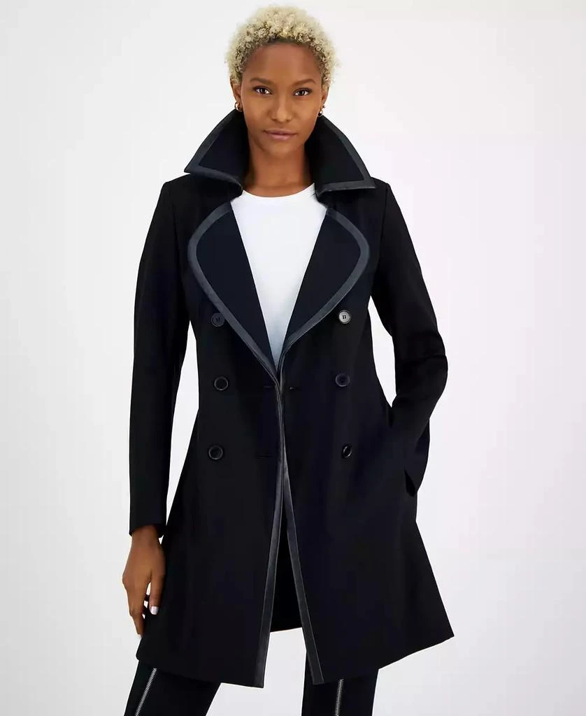 Bar III Women's Contrast-Trim Belted Compression Jacket, Created for Macy's 3
