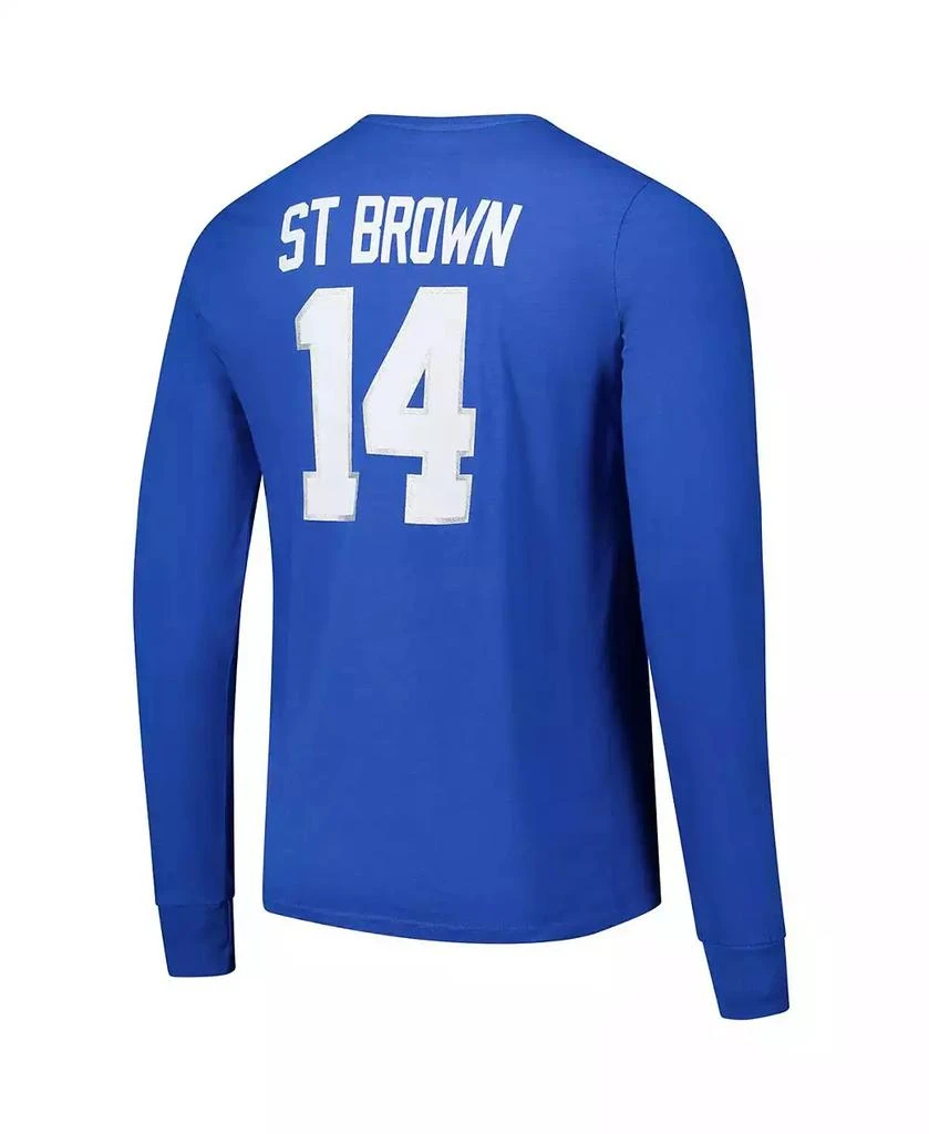 Majestic Men's Blue Amon-Ra St. Brown Detroit Lions Name Number Long Sleeve T-Shirt 3