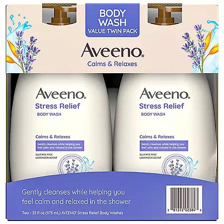 Aveeno Aveeno Stress Relief Body Wash, 33 fl. oz., 2 pk.