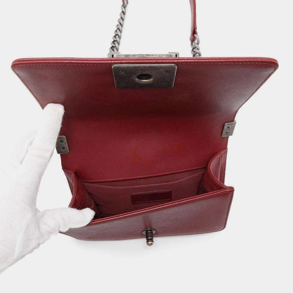 Chanel Chanel Red Caviar Leather Small Chevron Boy Bag 12
