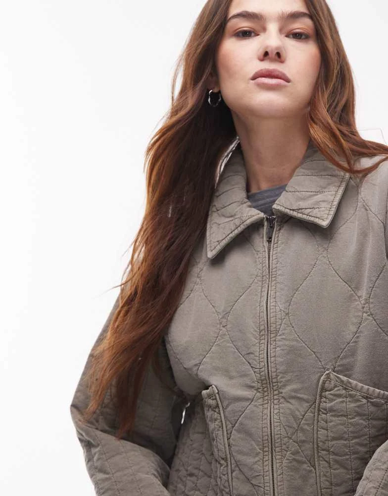 Topshop Topshop liner jacket with quilting in grey 4
